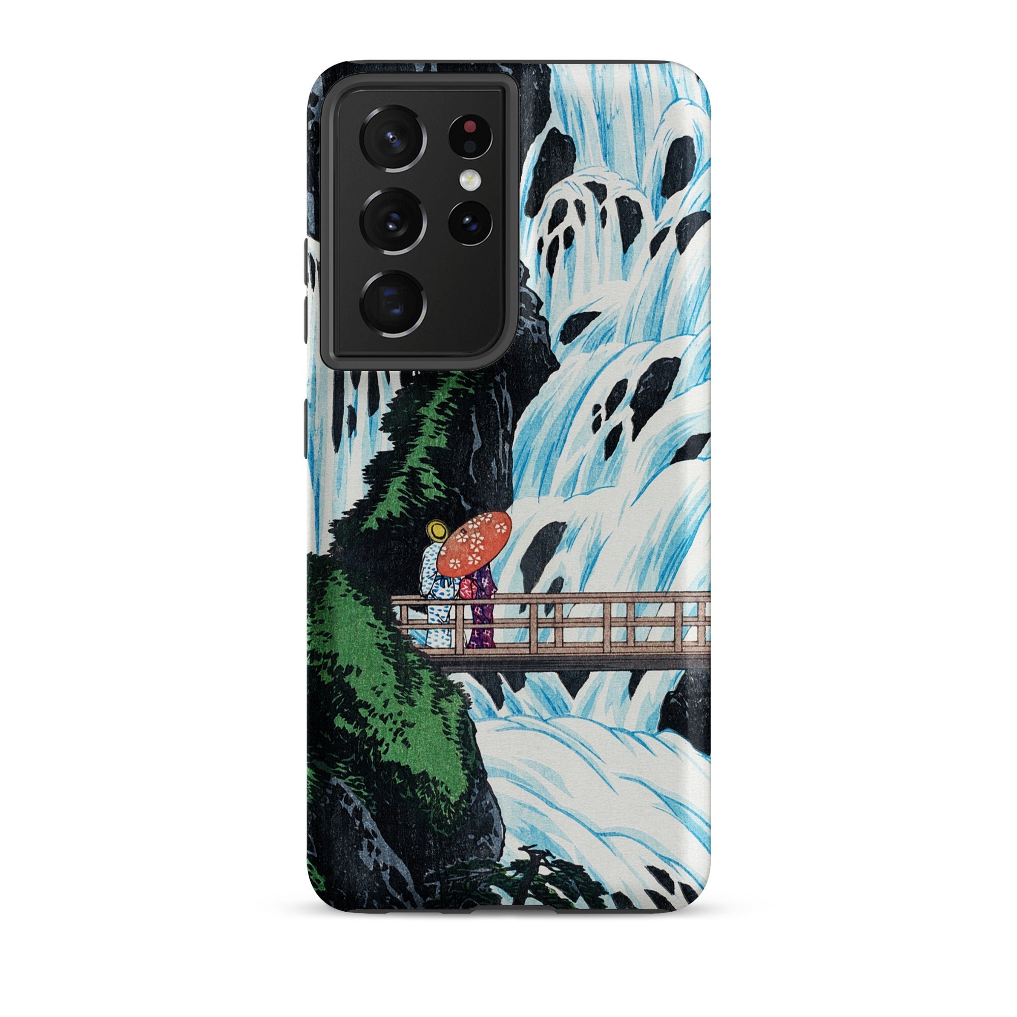 Shiragumo Waterfall Hiroaki Takahashi Samsung Case, Galaxy S21 Ultra / Matte, Phone Case Japanese Style Waterfall Figures Bridge Design
