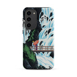 Shiragumo Waterfall - Hiroaki Takahashi Samsung Case, Galaxy S23 Plus / Matte, Phone Case Artistic Depiction Two Figures Umbrella Bridge
