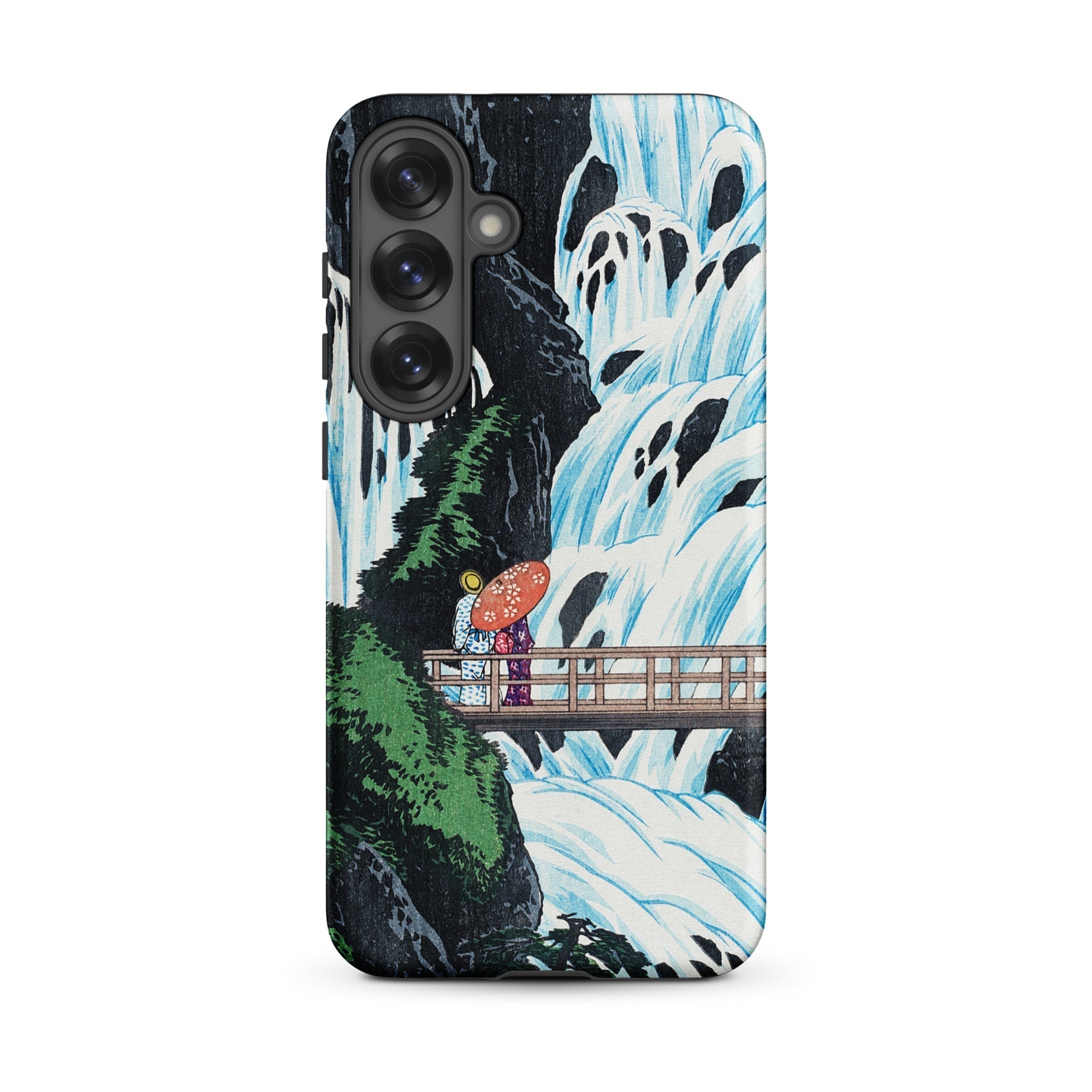 Shiragumo Waterfall Hiroaki Takahashi Samsung Case, Galaxy S25 Plus / Matte, Phone Case Artistic Depiction Waterfall Scene Two Figures