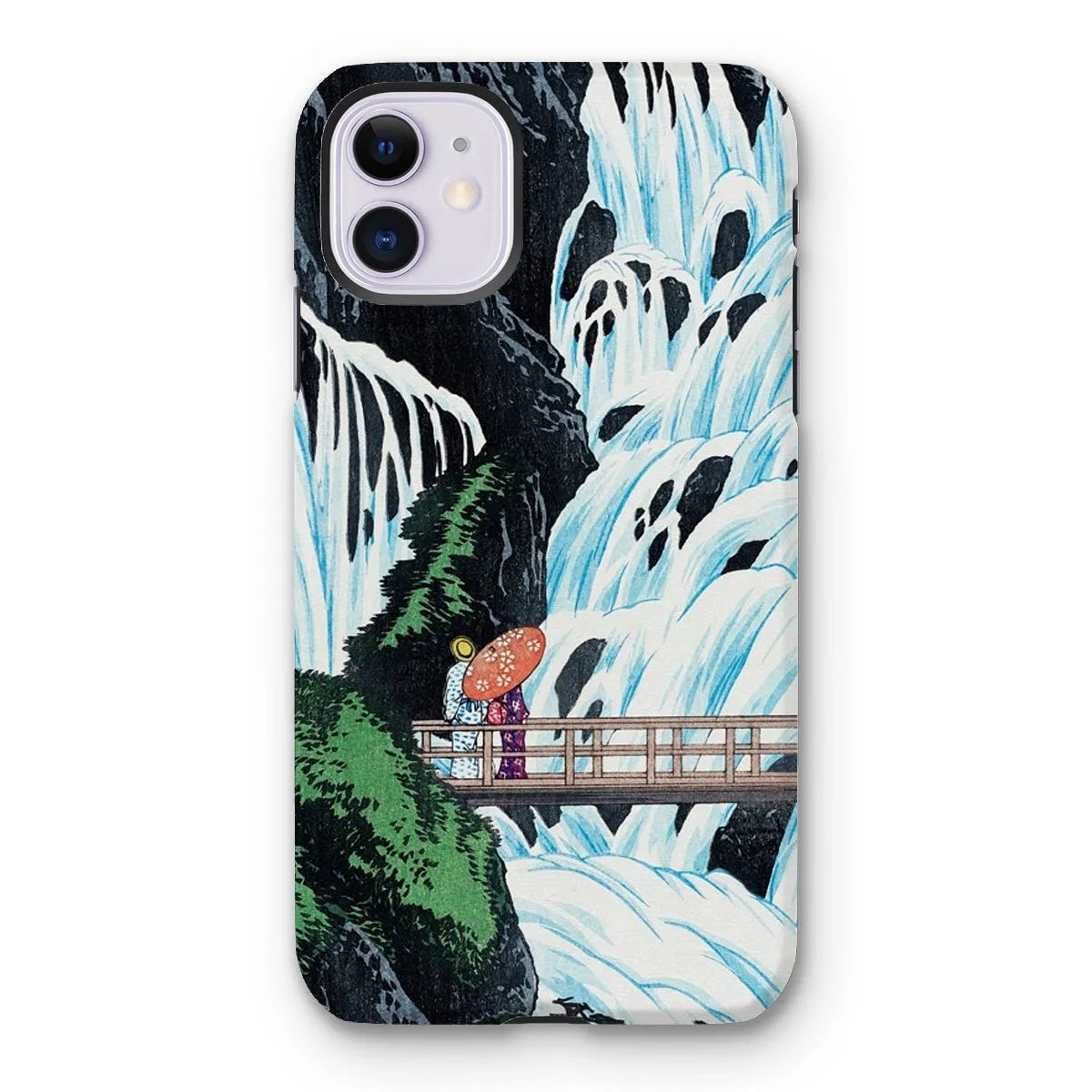Shiragumo Waterfall - Shin-hanga Phone Case - Hiroaki Takahashi - Iphone 11 / Matte - Mobile Phone Cases - Aesthetic Art