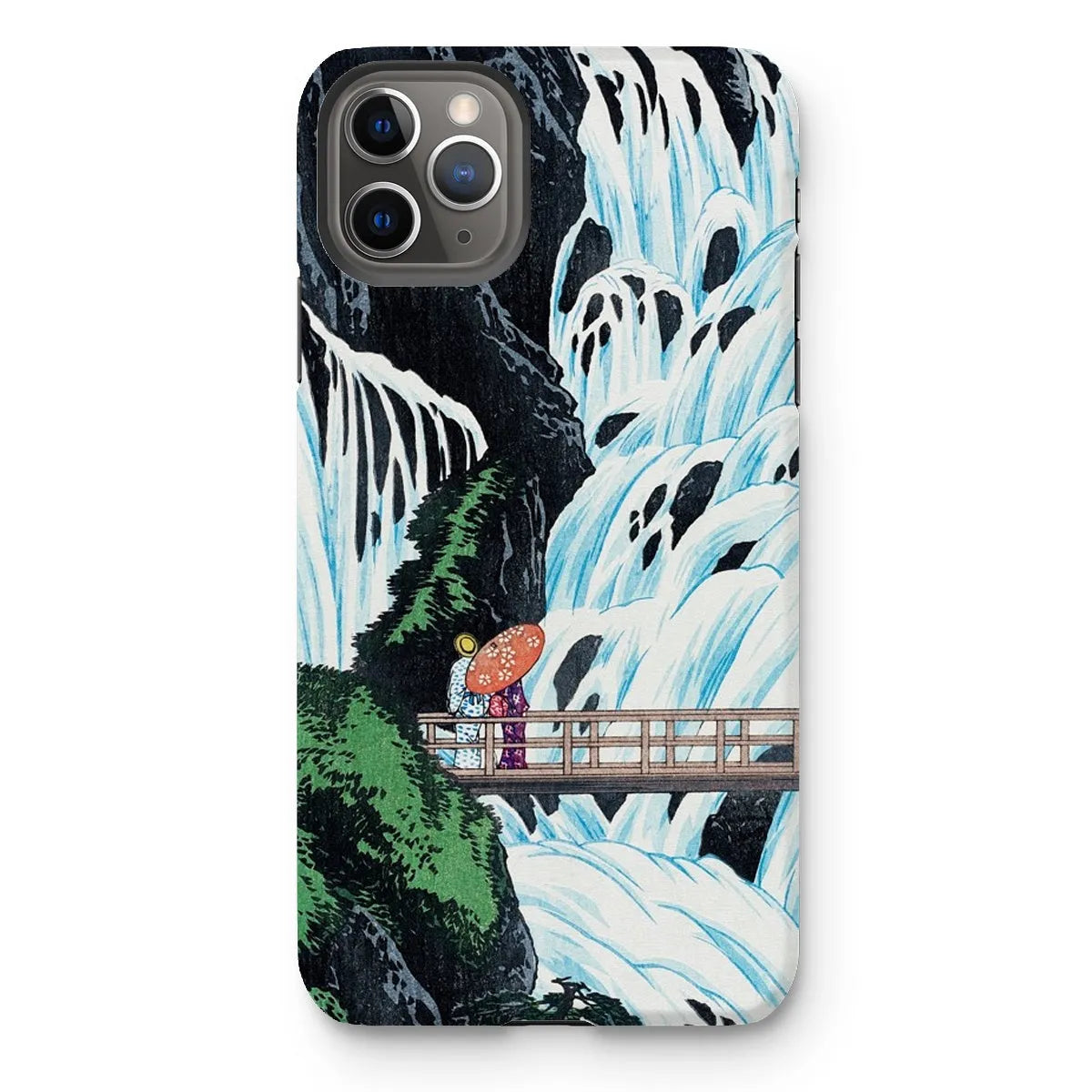 Shiragumo Waterfall - Shin - hanga Phone Case - Hiroaki Takahashi - Iphone 11 Pro Max / Matte - Mobile Phone Cases