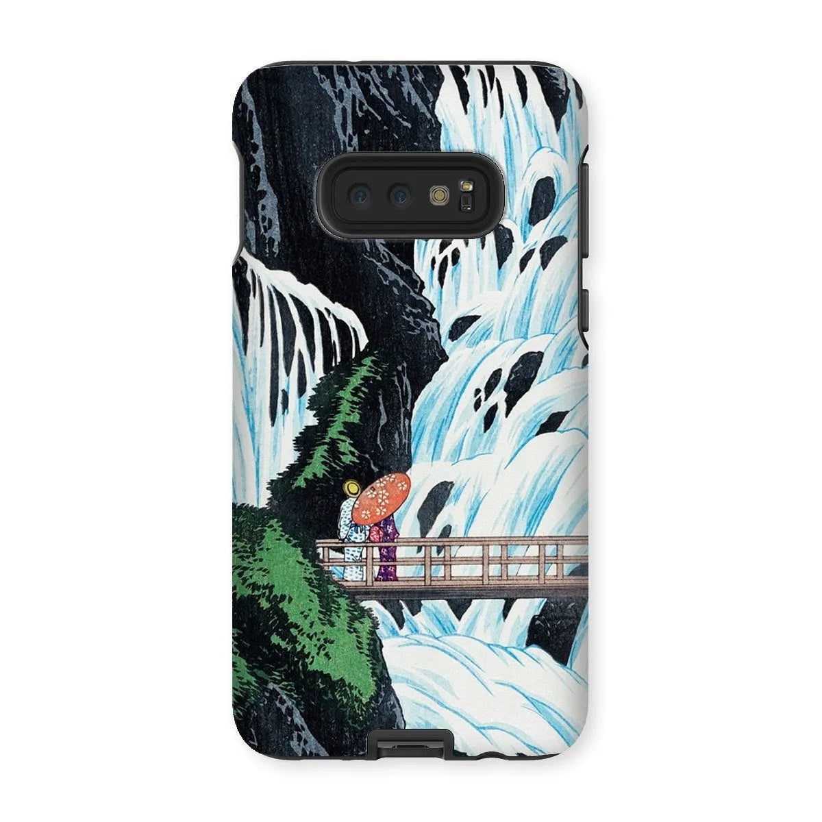 Shiragumo Waterfall - Shin - hanga Phone Case - Hiroaki Takahashi - Samsung Galaxy S10e / Matte - Mobile Phone Cases