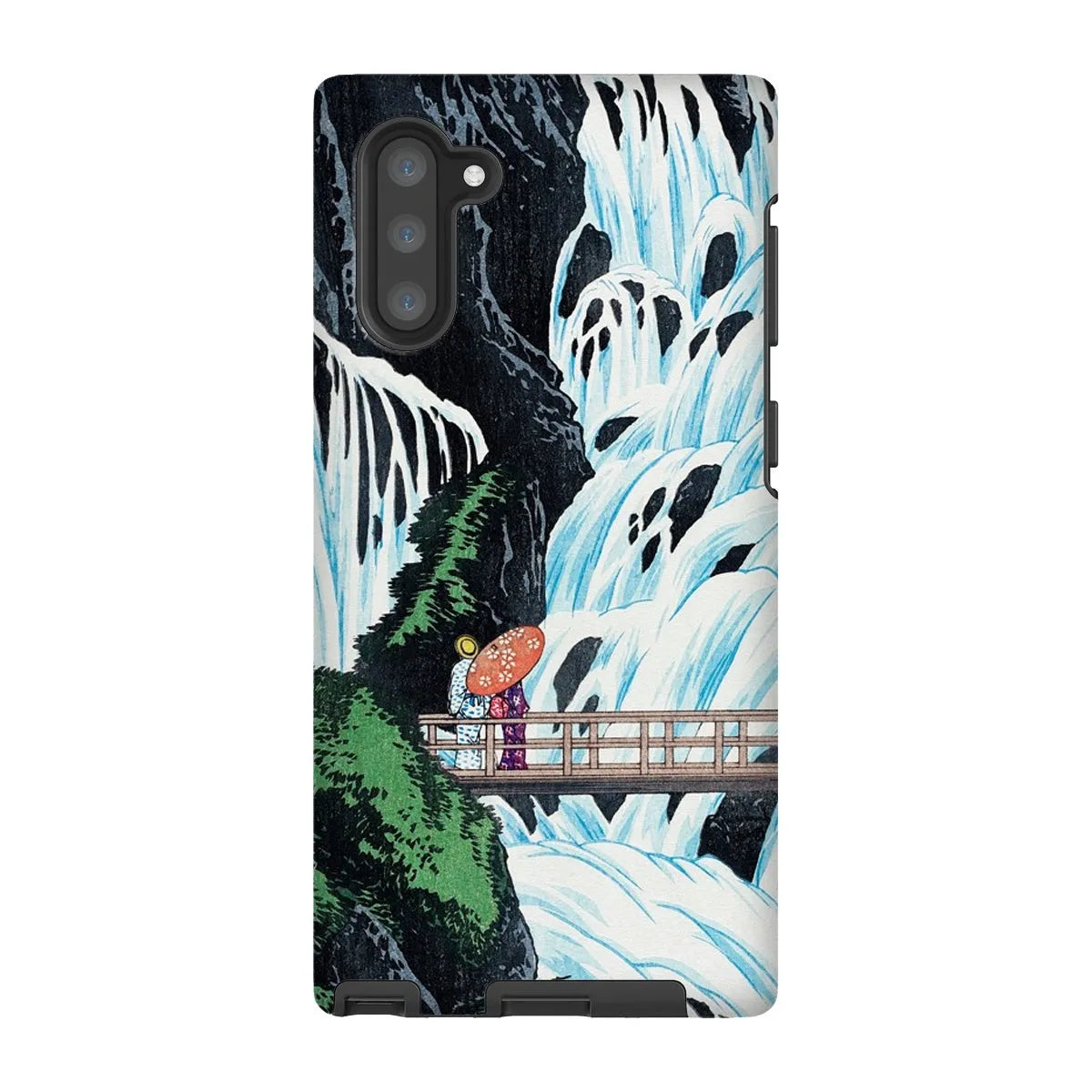 Shiragumo Waterfall - Shin - hanga Phone Case - Hiroaki Takahashi - Samsung Galaxy Note 10 / Matte - Mobile Phone Cases