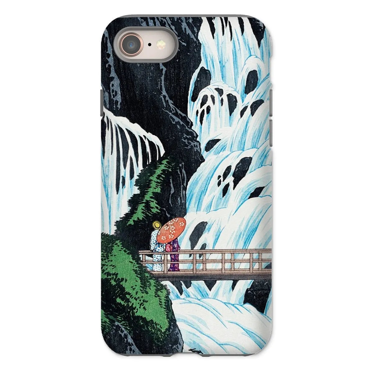 Shiragumo Waterfall - Shin-hanga Phone Case - Hiroaki Takahashi - Iphone 8 / Matte - Mobile Phone Cases - Aesthetic Art