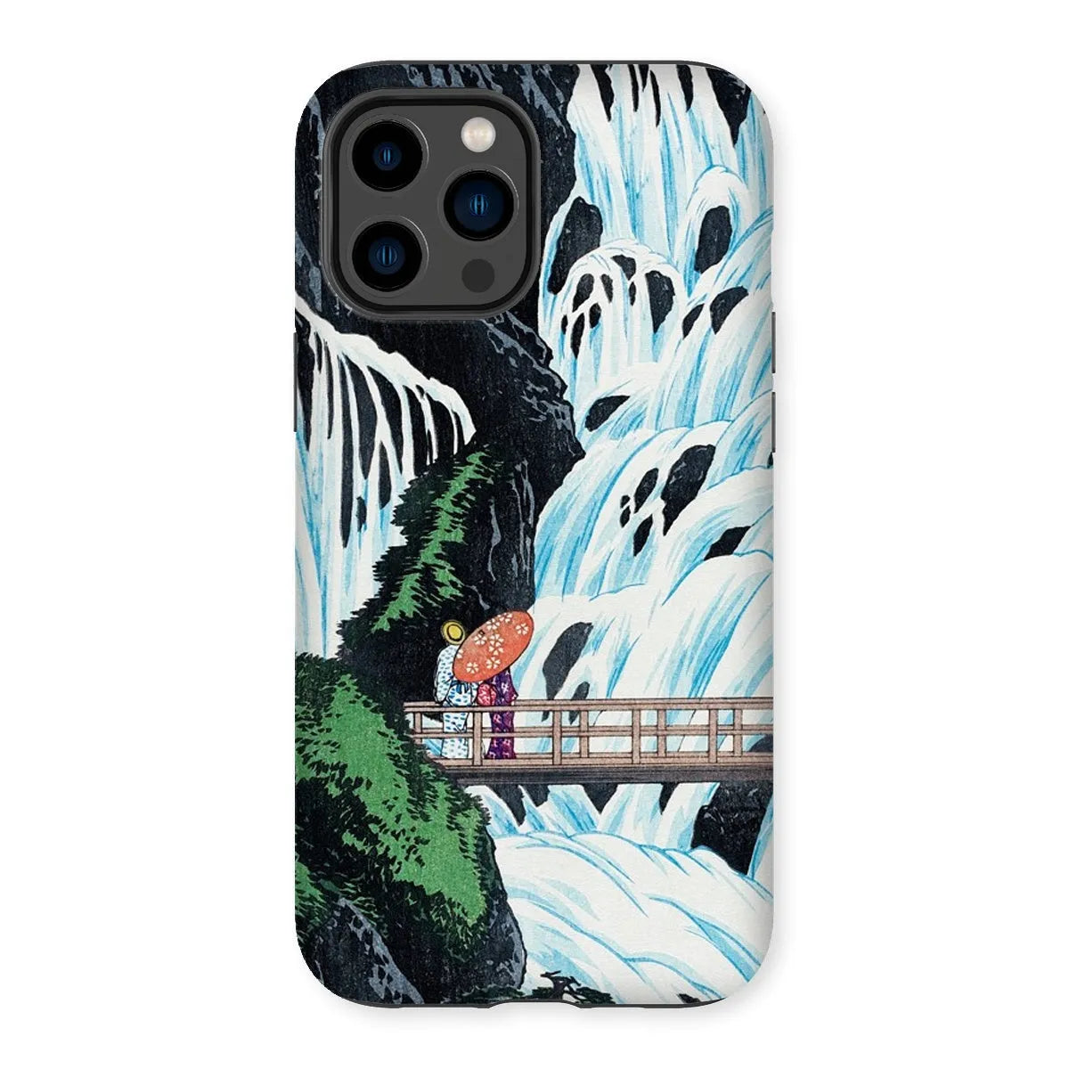 Shiragumo Waterfall - Shin - hanga Phone Case - Hiroaki Takahashi - Iphone 14 Pro Max / Matte - Mobile Phone Cases