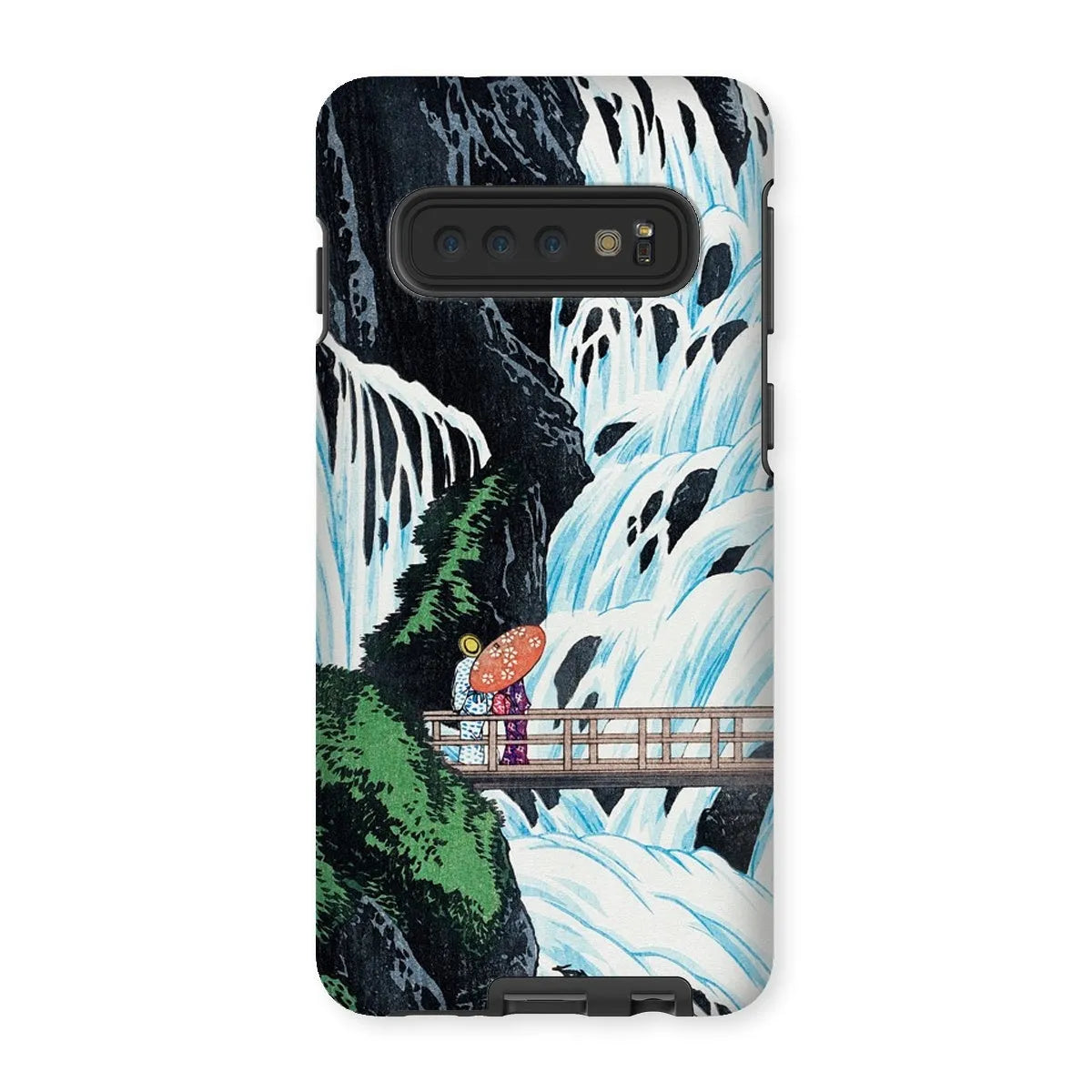 Shiragumo Waterfall - Shin-hanga Phone Case - Hiroaki Takahashi - Samsung Galaxy S10 / Matte - Mobile Phone Cases