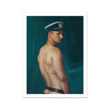 Bottoms Up - Gay Mexican Sailor Art Print, Shirtless Man Sailor’s Cap Viewed Angle