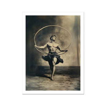 Ringleader - Gay Neoclassical Art Print, Shirtless Male Dancer Gracefully Hoop