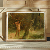 The Shooter - Julius Paulsen Art Print / Canvas Framed Painting Nude Archer Forest Jægersborg’s Myth-breeding Grove, Fine Photo, Apollo