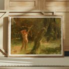 The Shooter Julius Paulsen Art Print, Framed Painting Nude Archer Forest