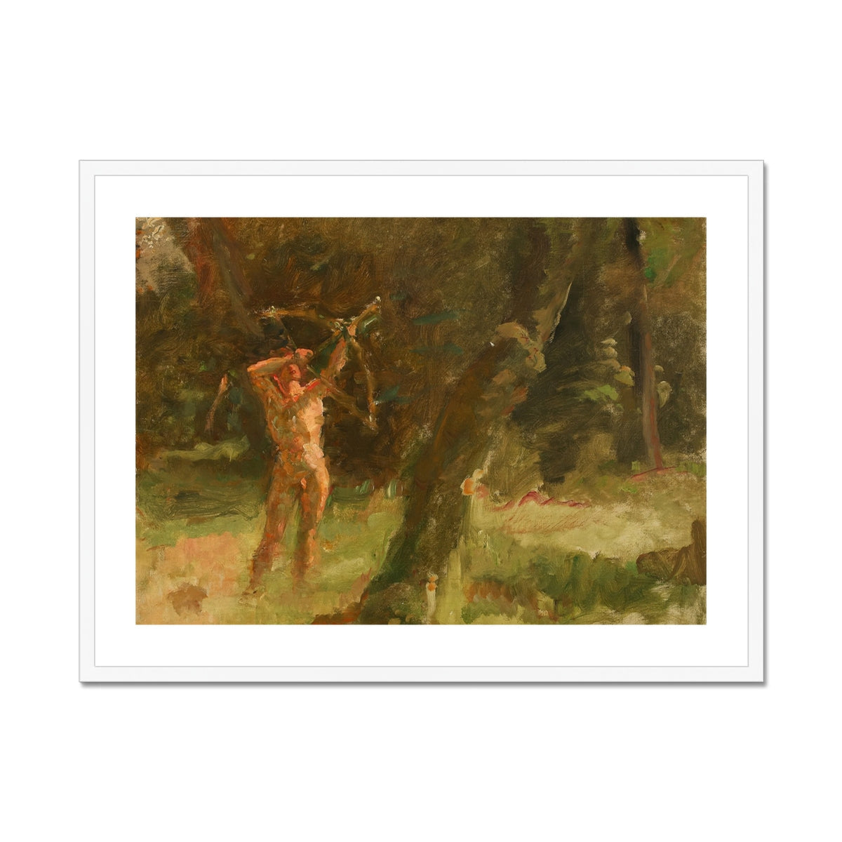The Shooter - Julius Paulsen Fine Art Print, Framed Painting Nude Archer