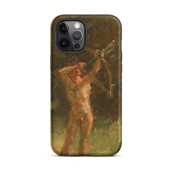 The Shooter - Julius Paulsen Phone Case Iphone 12 Pro Max / Matte Iphone Case Painting Male Archer Julius Paulsen’s, Paulsen Case, Nude