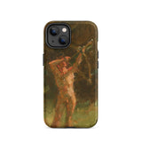 The Shooter - Julius Paulsen Phone Case Iphone 14 / Matte Iphone Case Painting Male Archer Julius Paulsen’s, Paulsen Case, Nude Figure