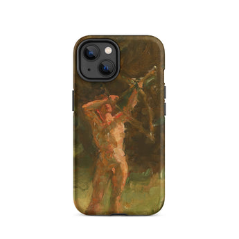 The Shooter - Julius Paulsen Phone Case Iphone 14 / Matte Iphone Case Painting Male Archer Julius Paulsen’s, Paulsen Case, Nude Figure