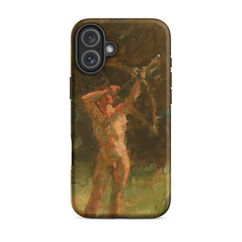 The Shooter - Julius Paulsen Phone Case Iphone 16 Plus / Matte Iphone 12 Case Vintage Painting Design Two Nude Julius Paulsen’s, Paulsen