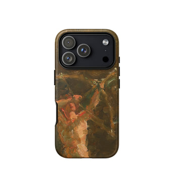 The Shooter - Julius Paulsen Phone Case Iphone 17 Pro / Matte Iphone 13 Pro Max Case Green Brown Abstract Julius Paulsen’s, Paulsen Case,