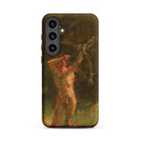 The Shooter - Julius Paulsen Phone Case Samsung Galaxy S24 Plus / Matte Phone Case Textured Earth-toned Oil Painting Nude Figure Julius