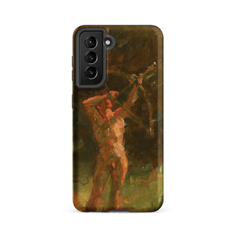 The Shooter - Julius Paulsen Samsung Case, Galaxy S21 Fe / Matte, Smartphone Case Classical Painting Nude Figure Bow