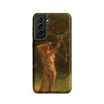 The Shooter - Julius Paulsen Samsung Case, Galaxy S21 / Matte, Smartphone Case Painting Nude Male Archer