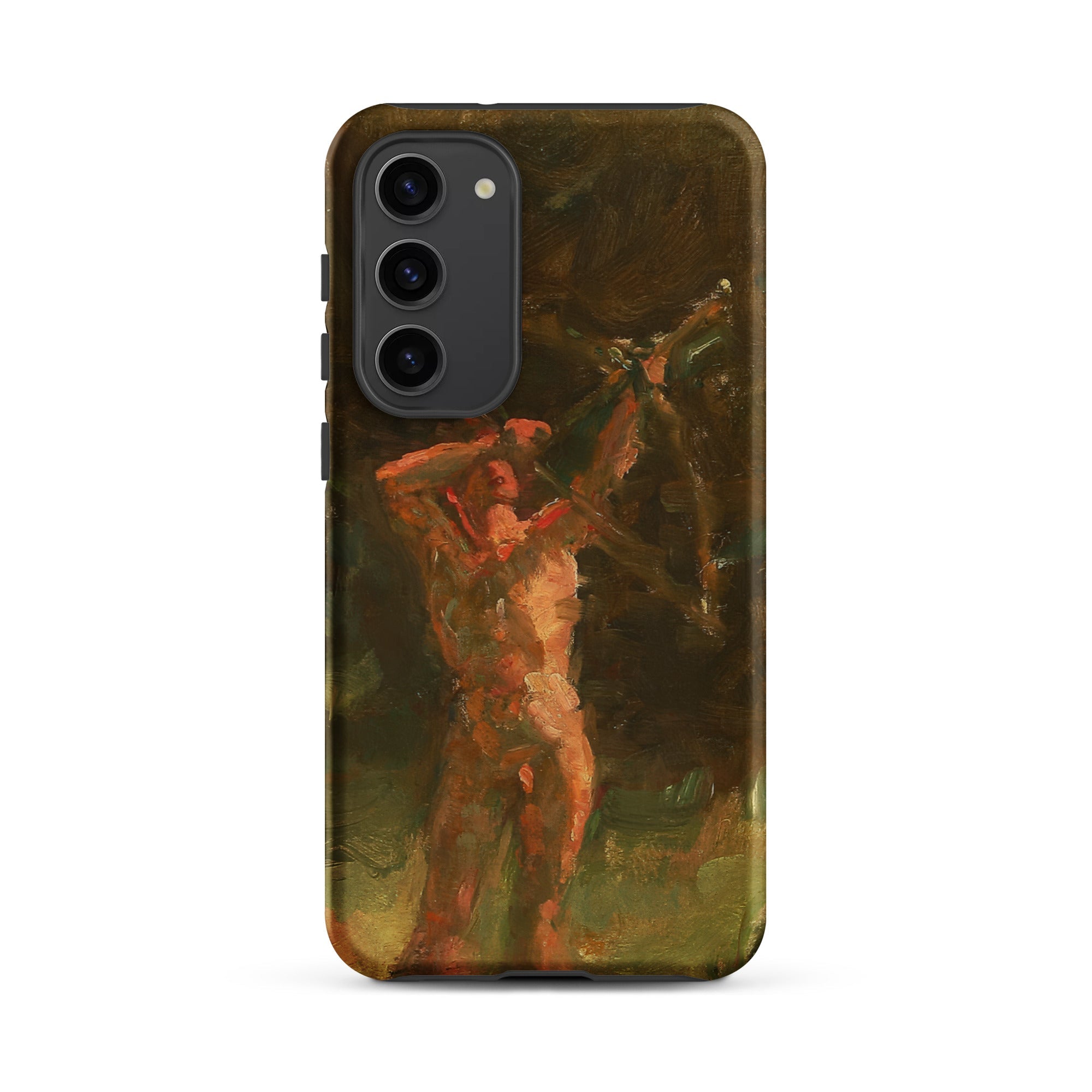 The Shooter - Julius Paulsen Samsung Case, Galaxy S23 Plus / Matte, Brown Phone Case Painting Male Archer