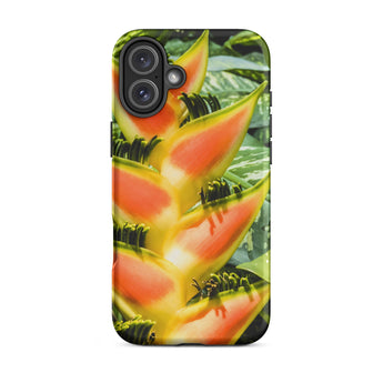 Showstopper - Heliconia Lobster Claw Iphone Case, 16 Plus / Matte, Phone Case Heliconia Flower Design