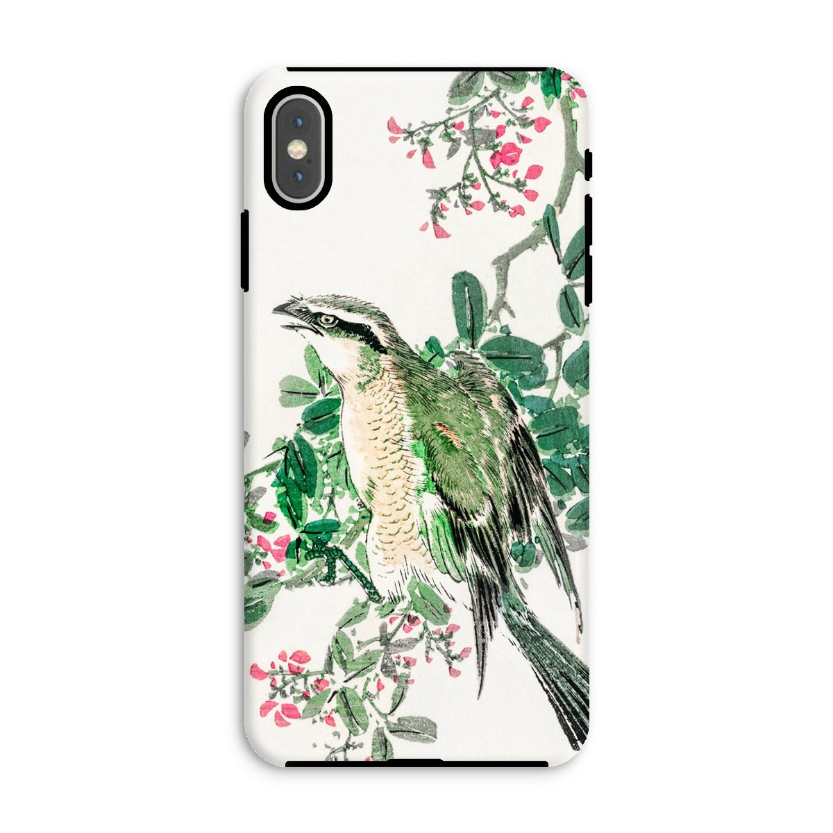 Shrike and Clover Numata Kashu Meiji Iphone Case, Xs Max / Matte, Phone Case Traditional Asian Style Painting Bird Perched Among