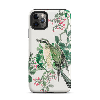 Shrike and Clover - Numata Kashu Meiji Phone Case Iphone 11 Pro Max / Matte Bird-themed Iphone Case Numata Kashu, Green-feathered Shrike