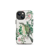 Shrike and Clover - Numata Kashu Meiji Phone Case Iphone 13 Mini / Matte Bird-themed Iphone Case Numata Kashu, Green-feathered Shrike