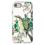 Shrike and Clover - Numata Kashu Meiji Phone Case Iphone 8 / Matte Phone Case Watercolor-style Painting Bird Perched Among Green Numata