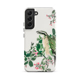 Shrike and Clover - Numata Kashu Meiji Samsung Case, Galaxy S22 Plus / Matte, White Phone Case Painted Bird Foliage Design