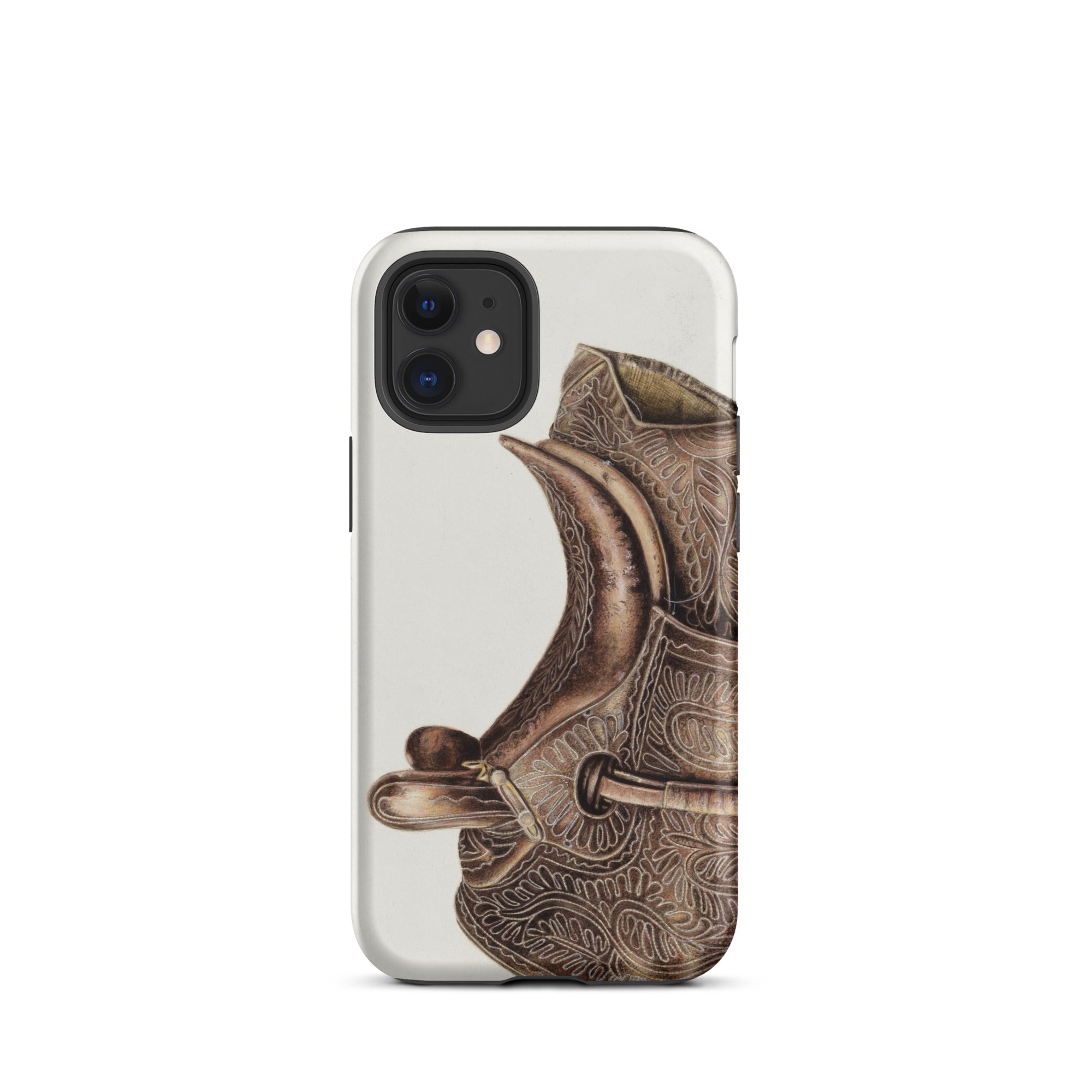 Side Saddle Bertha Semple Horse Tack Art Iphone Case, 12 Mini / Matte, Ornate Saddle Design Phone Case