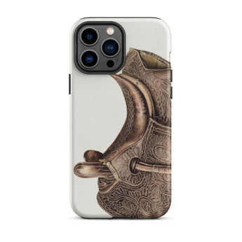 Side Saddle - Bertha Semple Horse Tack Art Iphone Case, 13 Pro Max / Matte, Phone Case Saddle Design