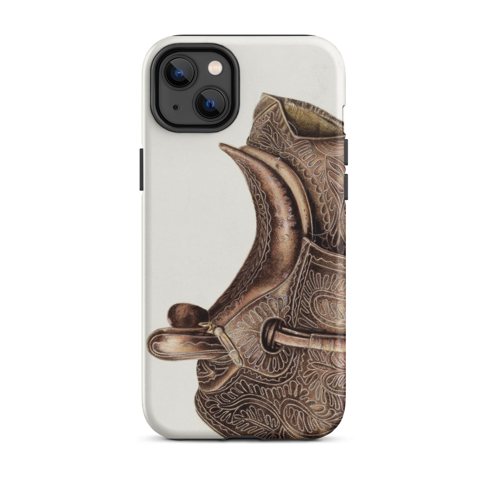 Side Saddle Bertha Semple Horse Tack Art Iphone Case, 14 Plus / Matte, Ornate Saddle Themed Phone Case