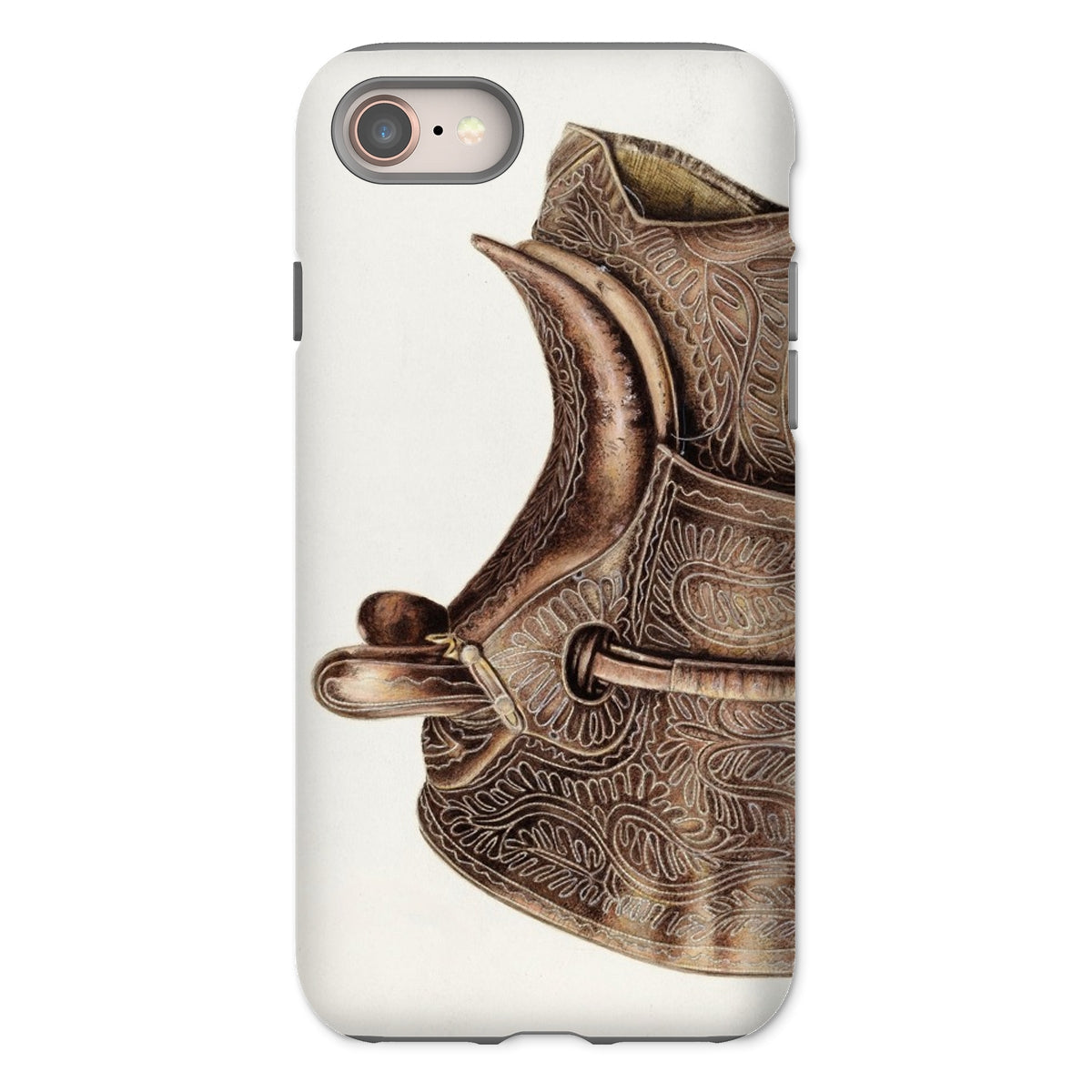 Side Saddle - Bertha Semple Horse Tack Art Iphone Case - 8 / Matte