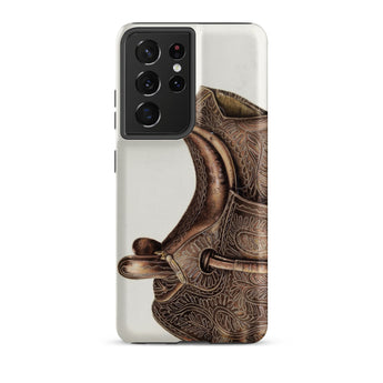 Side Saddle - Bertha Semple Horse Tack Art Phone Case, Samsung Galaxy S21 Ultra / Matte, Mobile Cases, Toby Leon