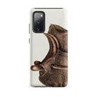 Side Saddle Bertha Semple Horse Tack Art Samsung Case, Galaxy S20 Fe / Matte, White Smartphone Case Dark Brown Intricately Patterned Design