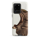 Side Saddle Bertha Semple Horse Tack Art Samsung Case, Galaxy S20 Ultra / Matte, White Smartphone Case Detailed Graphic Ornate Horse Saddle