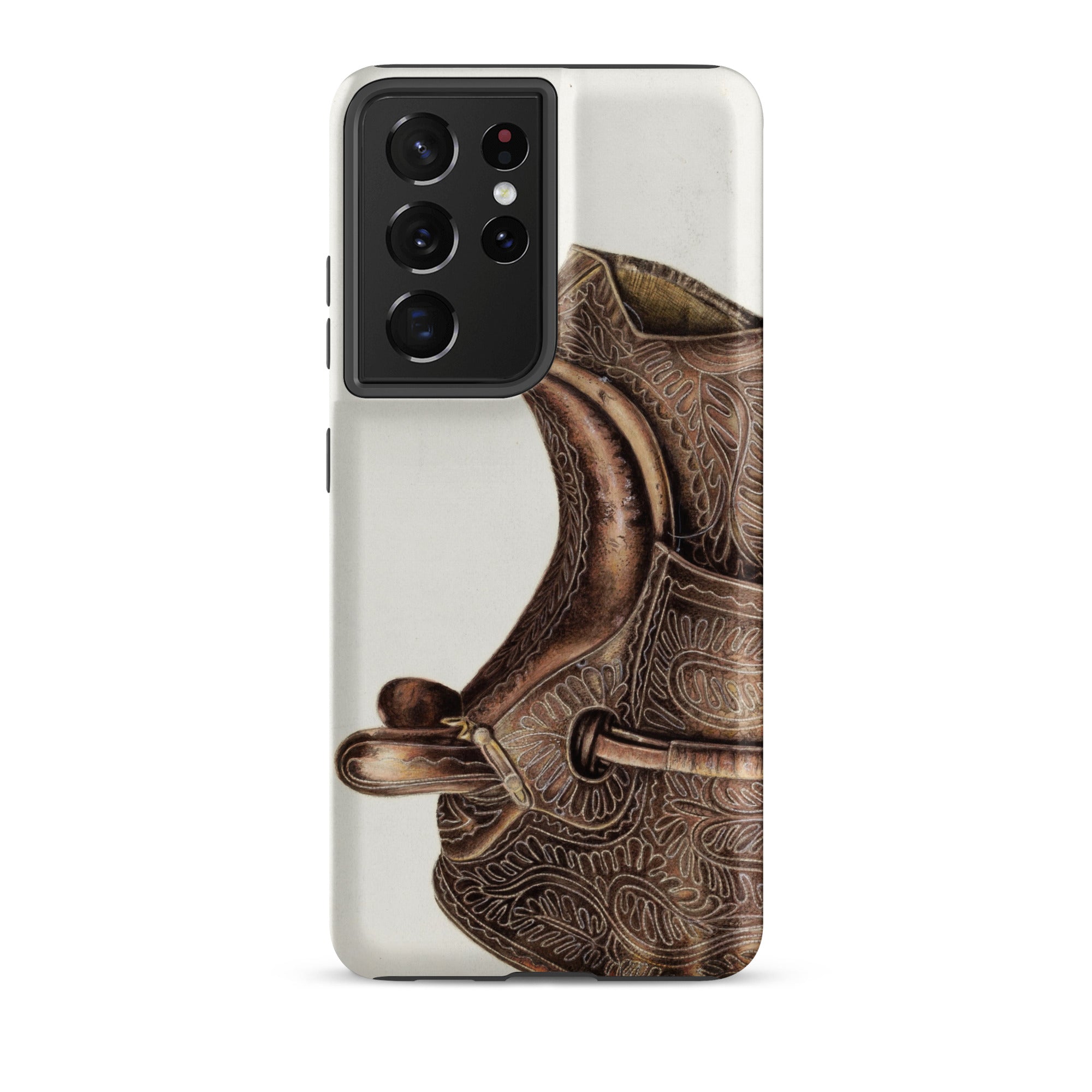 Side Saddle Bertha Semple Horse Tack Art Samsung Case, Galaxy S21 Ultra / Matte, Smartphone Case Decorative Design Saddle