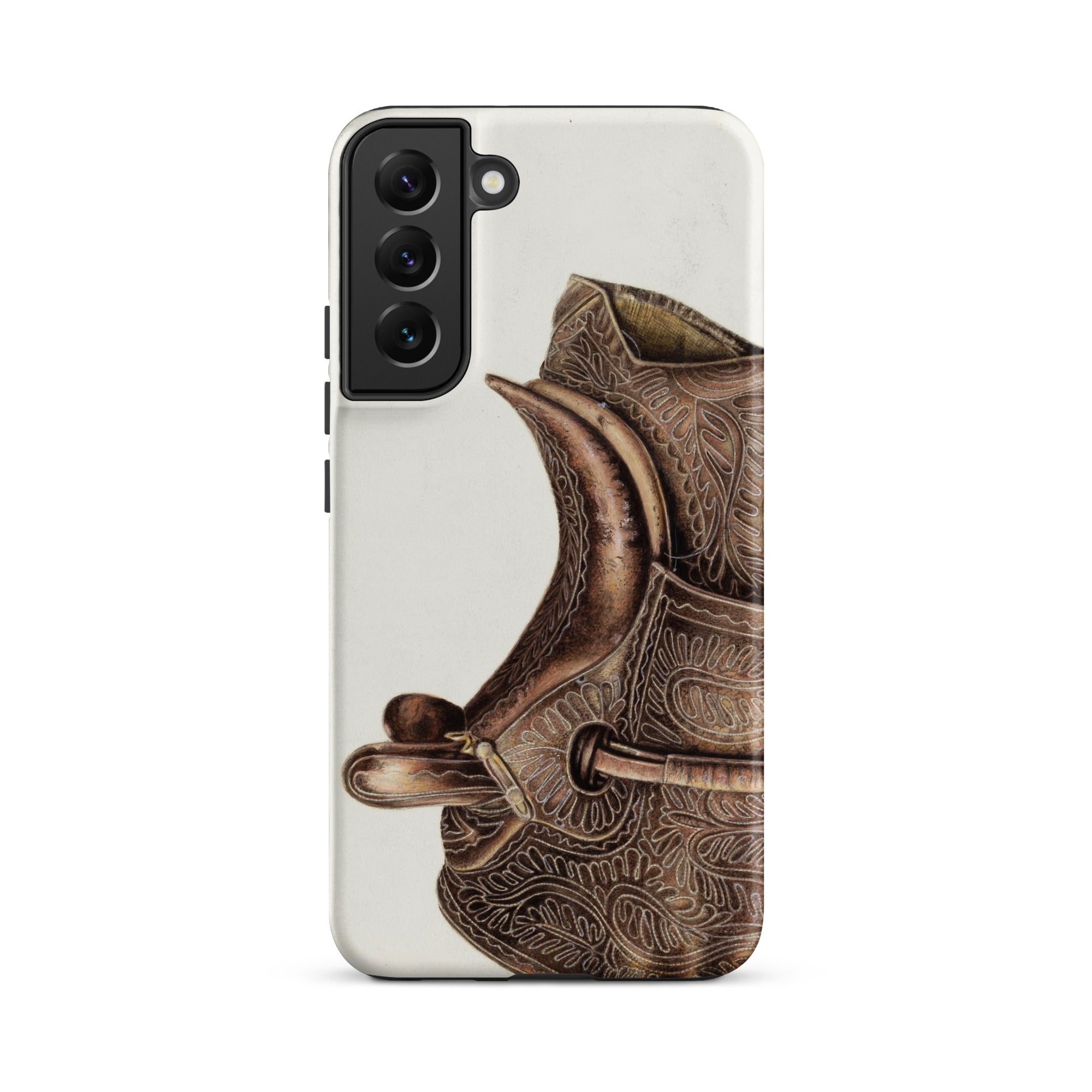 Side Saddle Bertha Semple Horse Tack Art Samsung Case, Galaxy S22 Plus / Matte, Smartphone Case Decorative Ornate Design Saddle Piece Horse