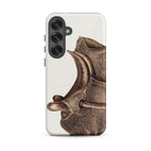 Side Saddle Bertha Semple Horse Tack Art Samsung Case, Galaxy S25 Plus / Matte, White Smartphone Case Printed Antique Ornate Leather Saddle