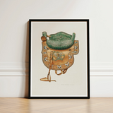 Side Saddle - Rose Campbell–gerke Equestrian Art Print / Canvas Framed Illustration Ornate Tan Leather Green Quilted, Aficionados Prints