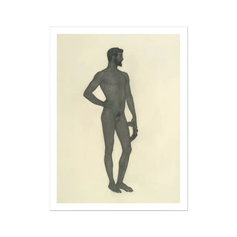 Sieger - Sascha Schneider Fine Art Print, Nude Male Figure Wreath