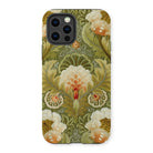 Silk Embroidery with Flowers and Leaves Iphone Case, 13 Pro / Matte, Floral Patterned Phone Case