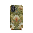 Silk Embroidery with Flowers and Leaves Iphone Case, 16 / Matte, Floral Patterned Phone Case