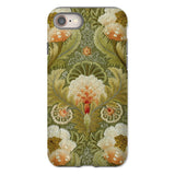 Silk Embroidery with Flowers and Leaves Iphone Case, 8 / Matte, Floral Patterned Phone Case