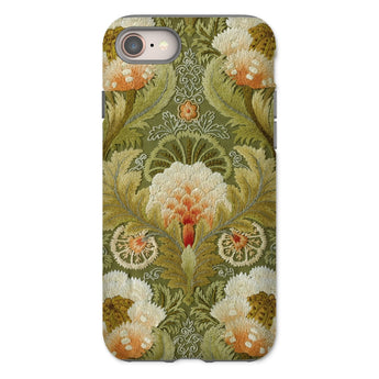 Silk Embroidery with Flowers and Leaves Iphone Case, 8 / Matte, Floral Patterned Phone Case