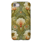 Silk Embroidery with Flowers and Leaves Iphone Case, 8 / Matte, Floral Patterned Phone Case
