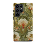 Silk Embroidery with Flowers and Leaves Phone Case, Samsung Galaxy S23 Ultra / Matte, Mobile Cases, Toby Leon