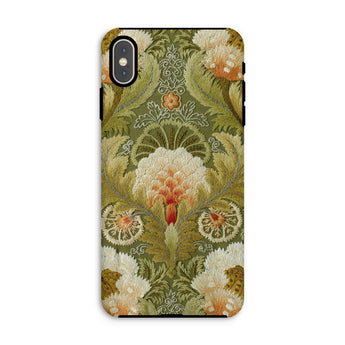 Silk Embroidery with Flowers and Leaves Iphone Case, Xs Max / Matte, Floral Patterned Phone Case