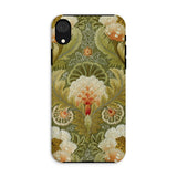 Silk Embroidery with Flowers and Leaves Phone Case Iphone Xr / Matte Floral Patterned Phone Case Silk Embroidery